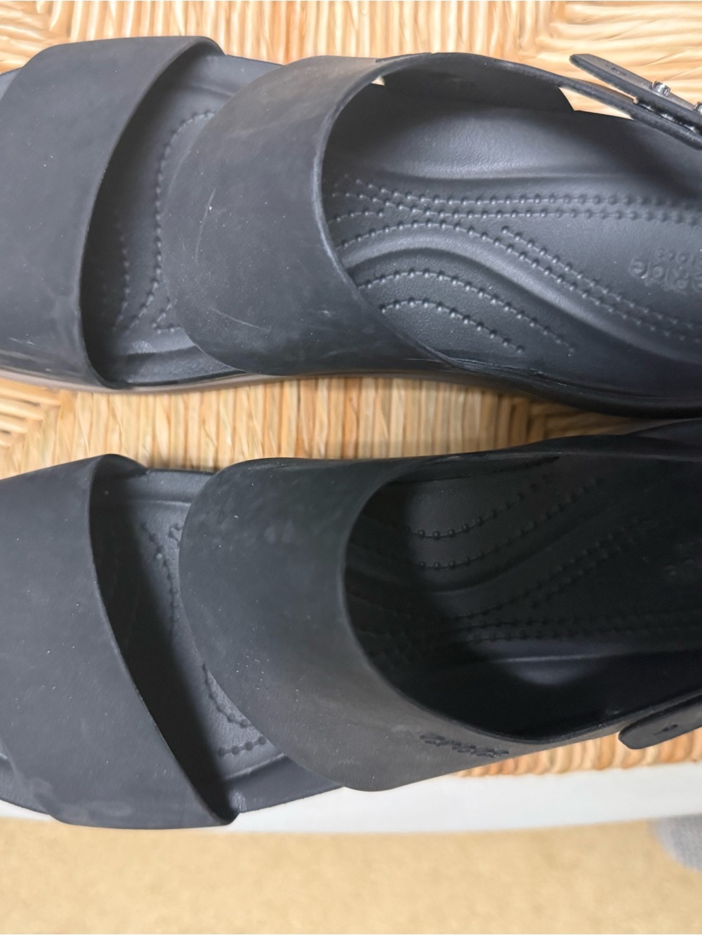 CROCS Men's Black Dual-Strap Slide Sandals